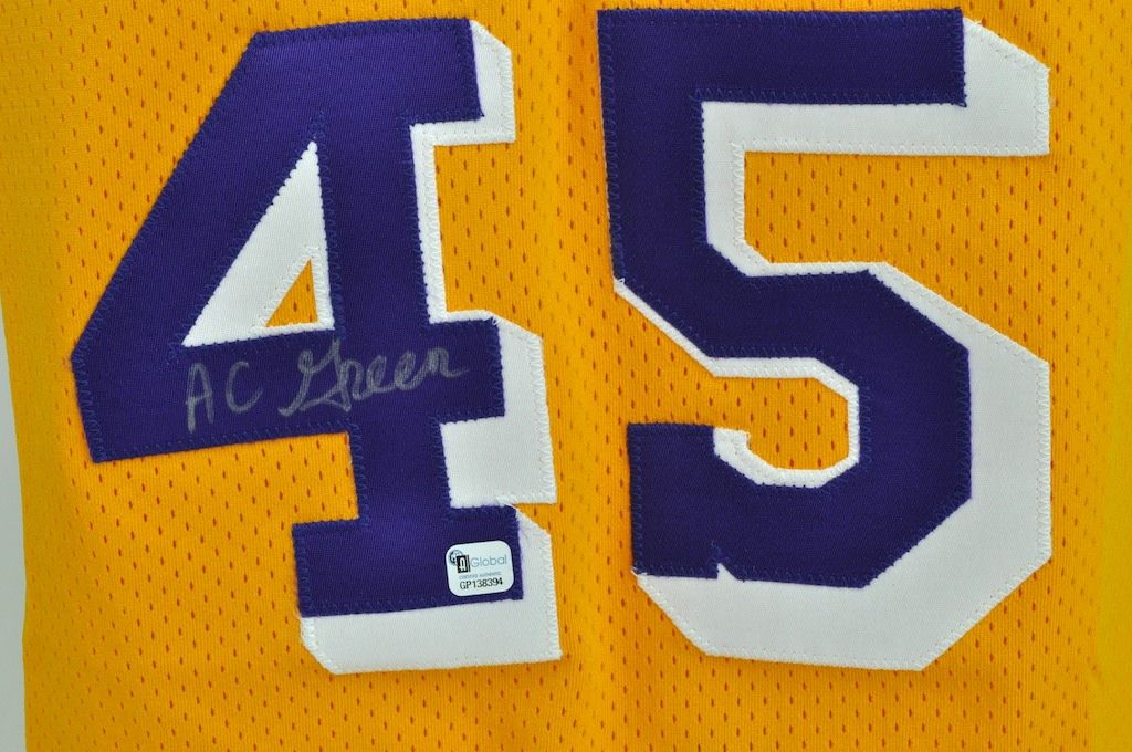 1987-88 A.C. Green Game Worn & Signed Los Angeles Lakers Jersey -, Lot  #80449