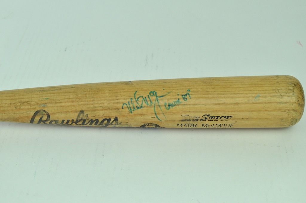 Lot Detail - Mark McGwire 1988 Game Used & Autographed Bat GU 9.5