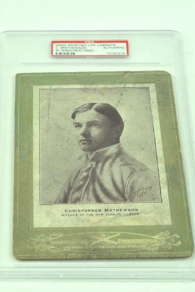 Christy Mathewson W600 Sporting Life Cabinet Card PSA Authentic