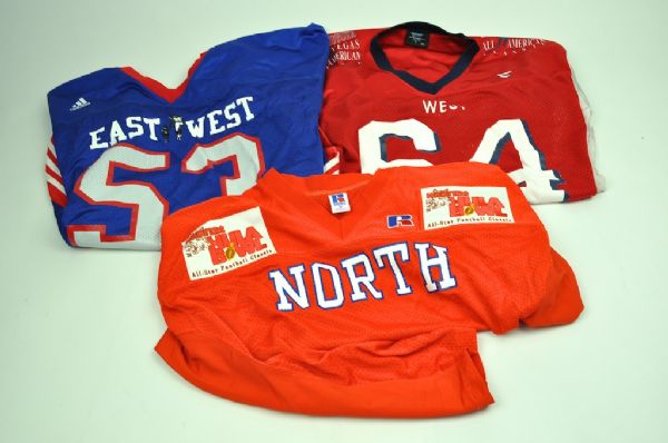 Lot of 3 College Football Game Used Bowl Game Jerseys