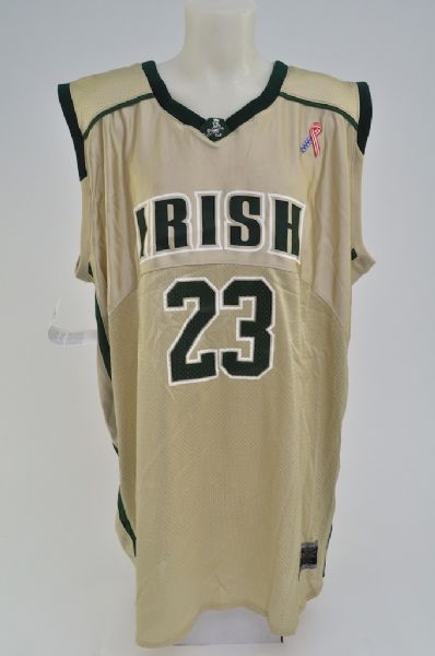 LeBron James 2001-02 St Vincent /St Marys Irish Home Jersey MEARS A5