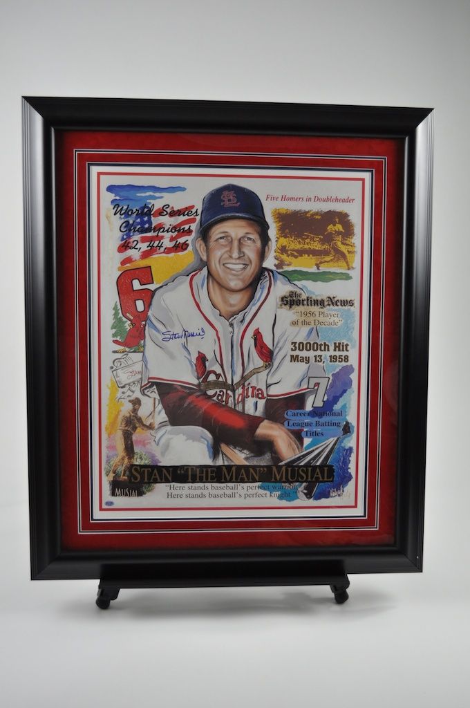 Stan Musial AUTOGRAPH Signed St. Louis Cardinals Photo Framed