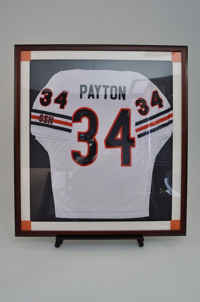 walter payton framed jersey