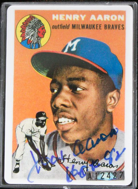 Hank Aaron Hand Signed Card - CharityStars