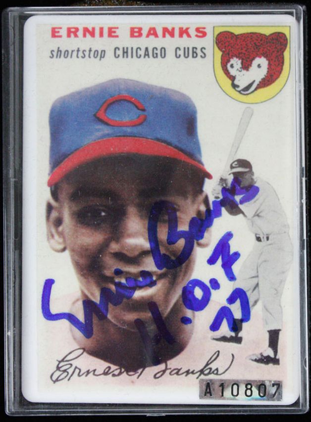 Lot Detail - Ernie Banks Autographed Limited Edition Porcelain Card Set