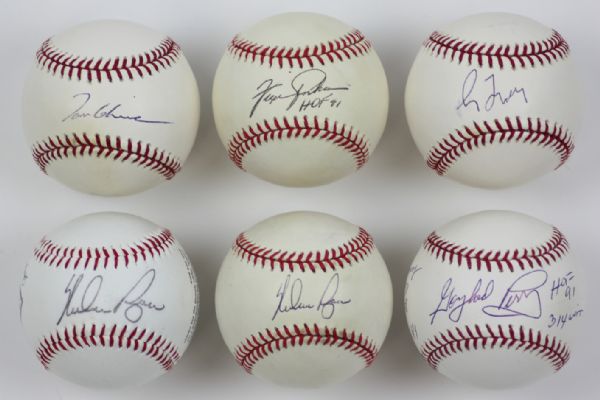 HOF Pitchers Lot of 6 Autographed Baseballs