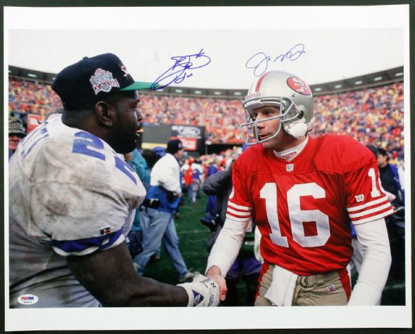 Joe Montana & Emmitt Smith Autographed 16x20 Photo