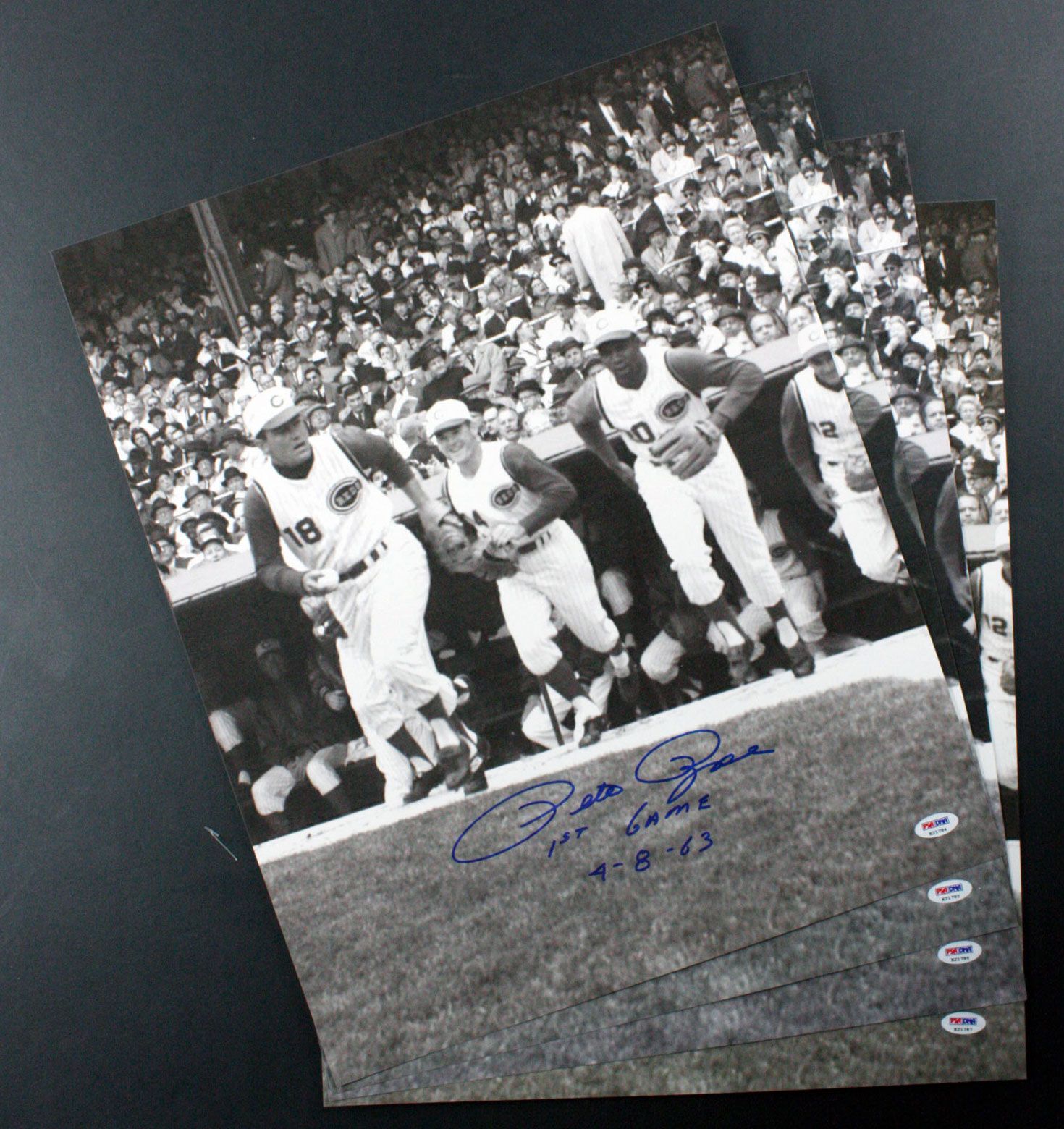 Lot Detail - Lot of 4 Pete Rose First Major League Game Autographed ...