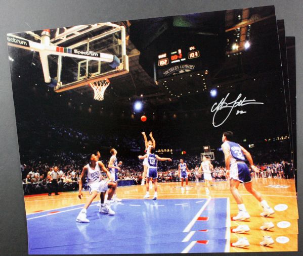 Lot of 3 Christian Laettner Autographed 16x20 Photos