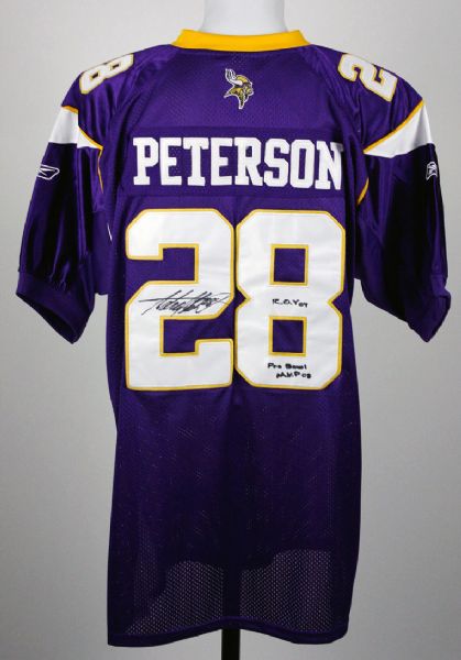 Adrian Peterson Rare Autographed Multi Inscription 2007 Rookie Jersey