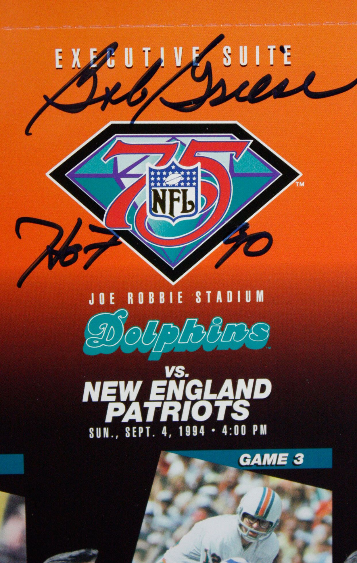 Don Shula & Dwight Stephenson Autographed Miami Dolphins Logo Football (JSA)