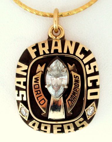 1981 San Francisco 49ers Super Bowl XVI World Champions 10K Yellow Gold Pendant