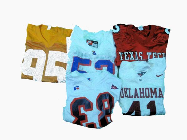 SEC & Big 12 Lot of 5 Game Used Jerseys