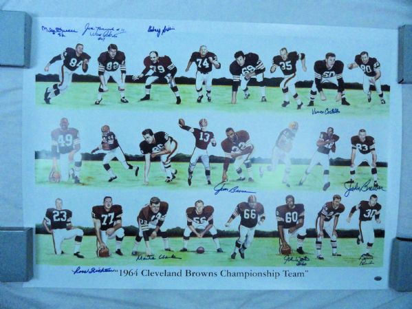 Cleveland Browns 1964  Lot of 2 World Championship Team Signed Lithographs