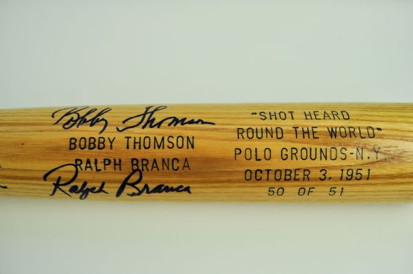 Bobby Thompson & Ralph Branca LE "Shot Heard Round The World" Autographed Bat