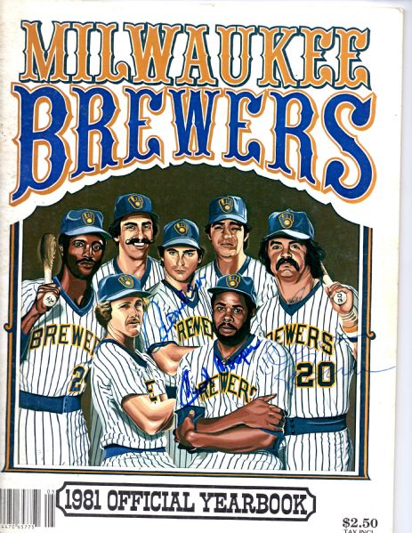 Milwaukee Brewers 1981 Autographed Program w/16 Signatures 