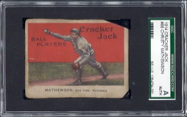 Christy Mathewson 1914 Cracker Jack Card #88 Graded SGC Authentic