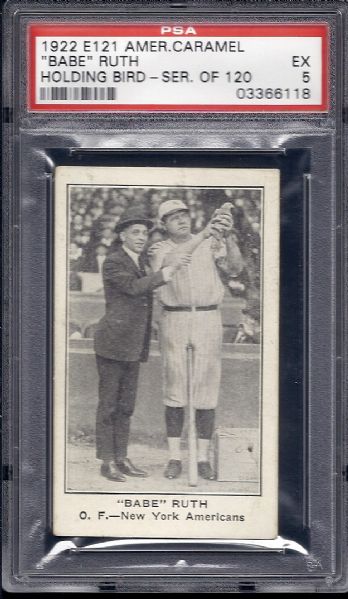 Babe Ruth 1922 E121 American Caramel Card Graded PSA 5