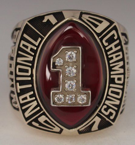 Lance Browns 1997 Nebraska National Championship 10K Gold Football Ring 