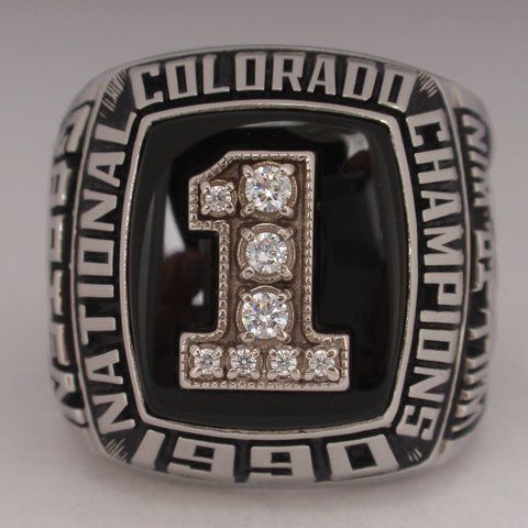 All American Joe Garten 1990 Colorado Buffaloes National Championship Secondary Football Ring 