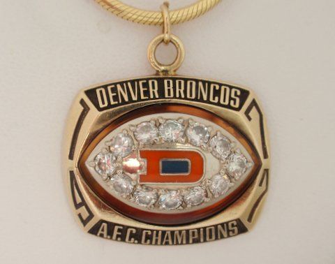 1977 Denver Broncos Super Bowl XII AFC Championship 10K Gold & Diamond Pendant