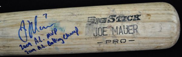 Joe Mauer 2009 Professional Model 50th Career Home Run Bat vs. New York Yankees From AL MVP Season