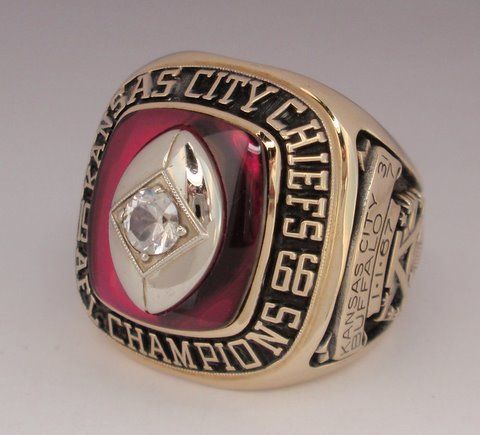 Len Dawson - 1966 Kansas City Chiefs AFC Championship Ring W Wooden Display  Box