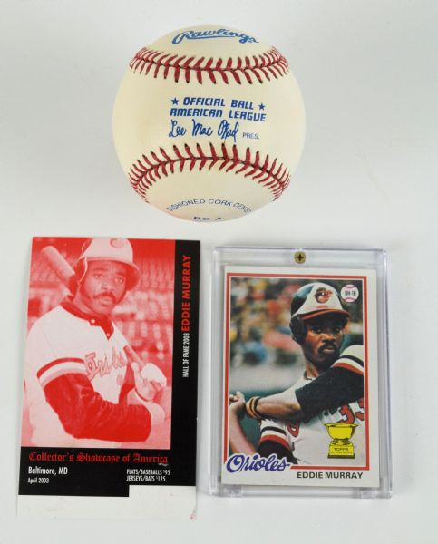 Eddie Murray Autographed Baseball & Rookie Card Lot