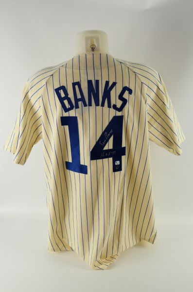 Ernie Banks Autographed & Inscribed Jersey 