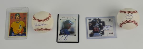 Rollie Fingers & Andruw Jones Autographed Baseballs/Cards