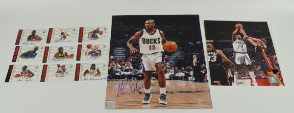Glenn Robinson Lot of 2 Autographed Photos & Scoreboard NBA Insert Cards