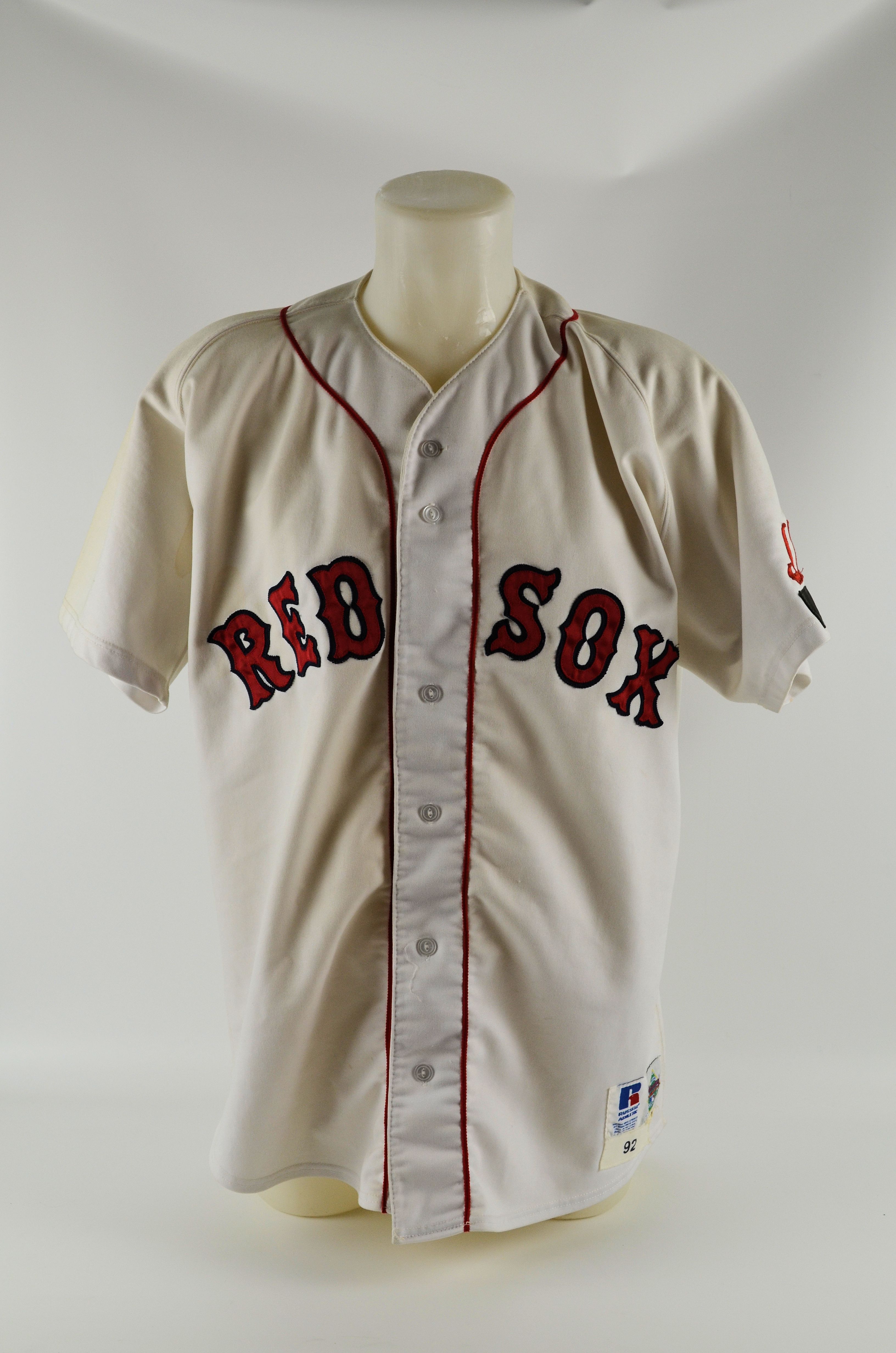 1992 Tony Pena Game Worn Boston Red Sox Jersey with Rare Memorial