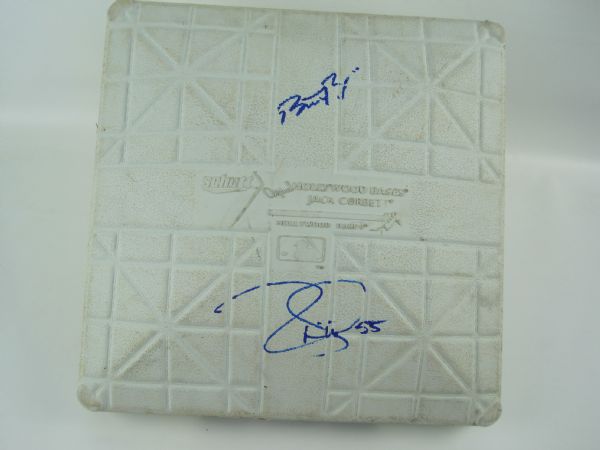 SF Giants Game Used Base Dual Signed by Buster Posey & Tim Lincecum