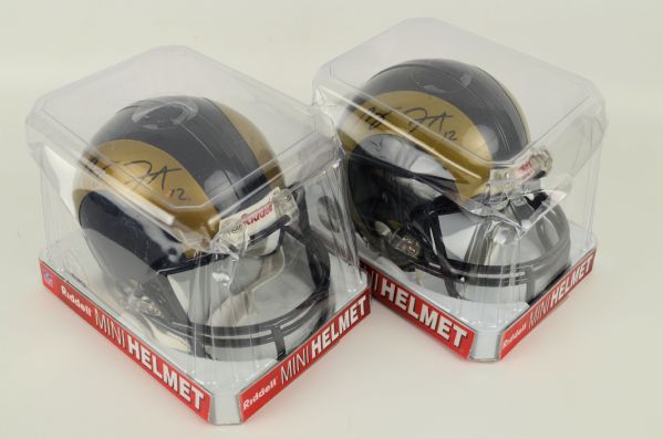 Ryan Fitzpatrick Lot of 2 Autographed St. Louis Rams Mini Helmets