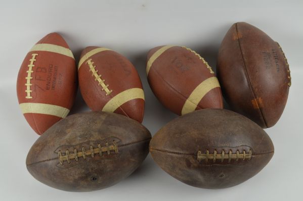 Vintage Lot of 6 Used Footballs