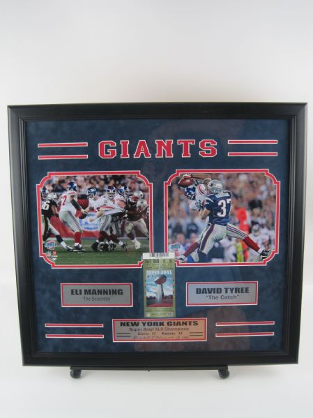 New York Giants Framed Super Bowl XLII Display w/Ticket 