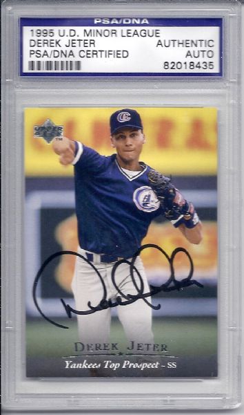 Derek Jeter Autographed Rookie Card PSA/DNA Encapsulation