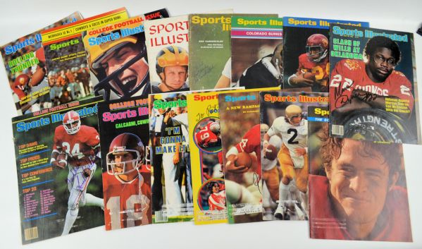 Vintage NCAA Football Lot of 14 Autographed Sports Illustrated Covers