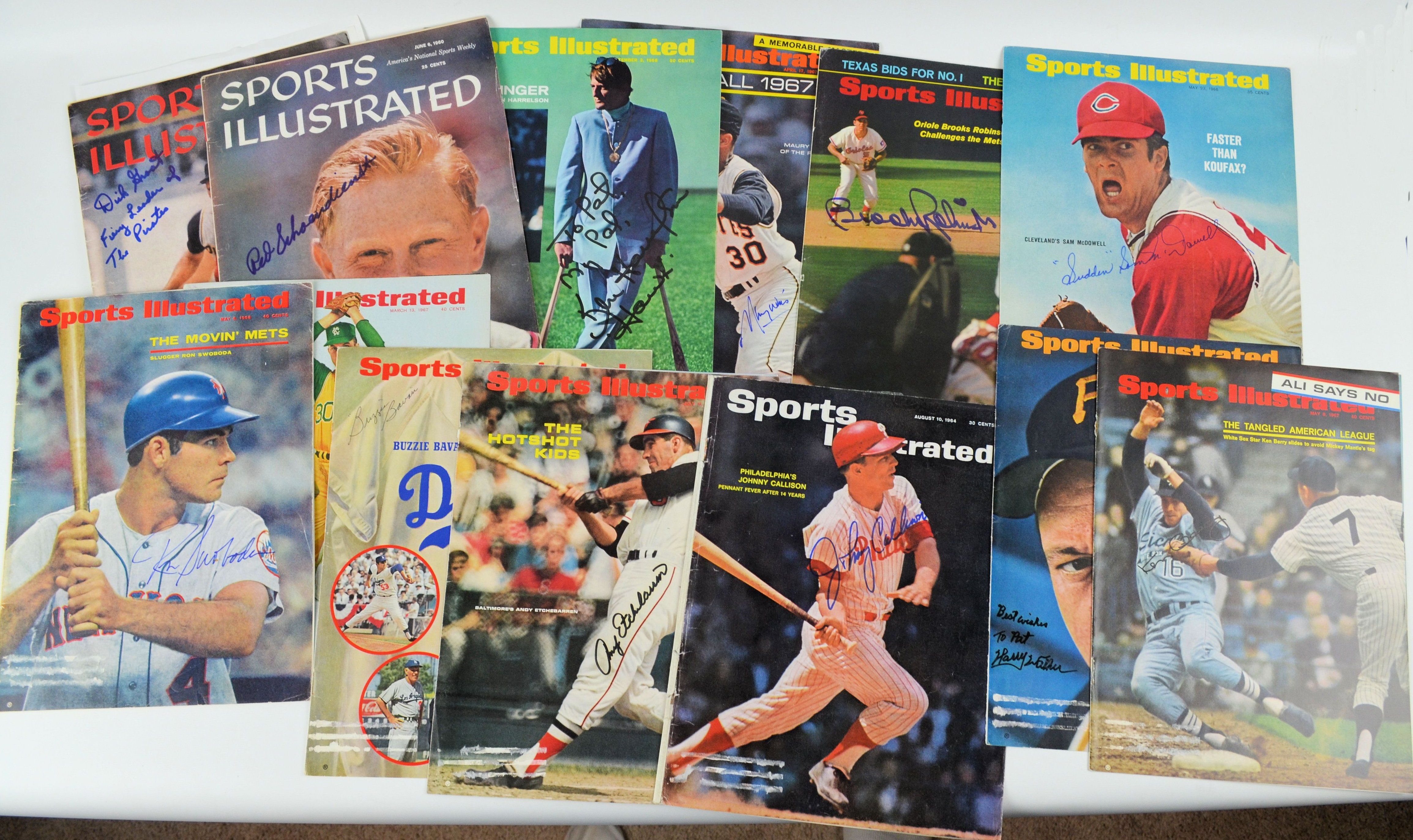 Lot Detail - MLB Lot of 13 Autographed 1960's Sports Illustrated Covers