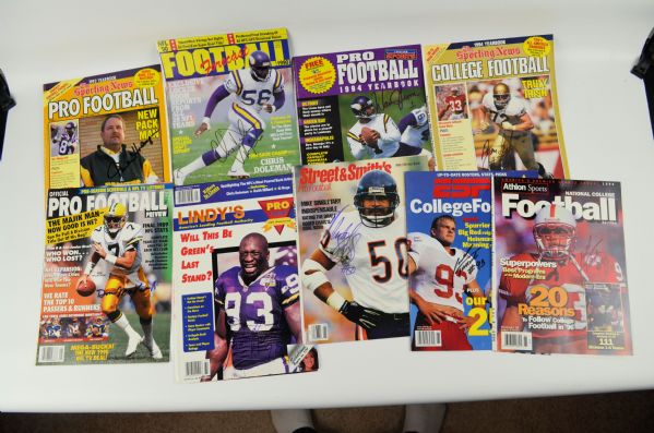 Football Lot of 20 Autographed Magazine Covers