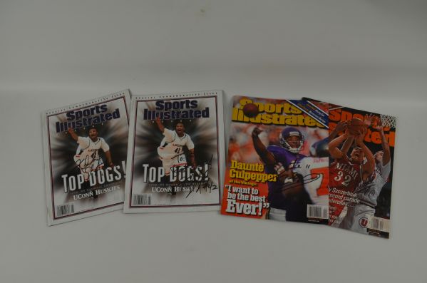 Sports Illustrated Lot of 4 Signed Full Magazines