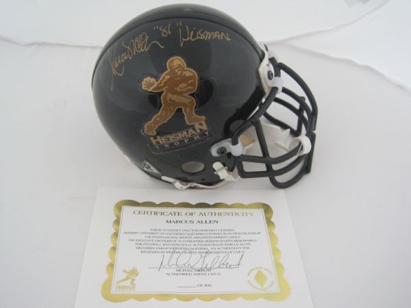 Marcus Allen Autographed Heisman Trophy Commemorative Mini Helmet
