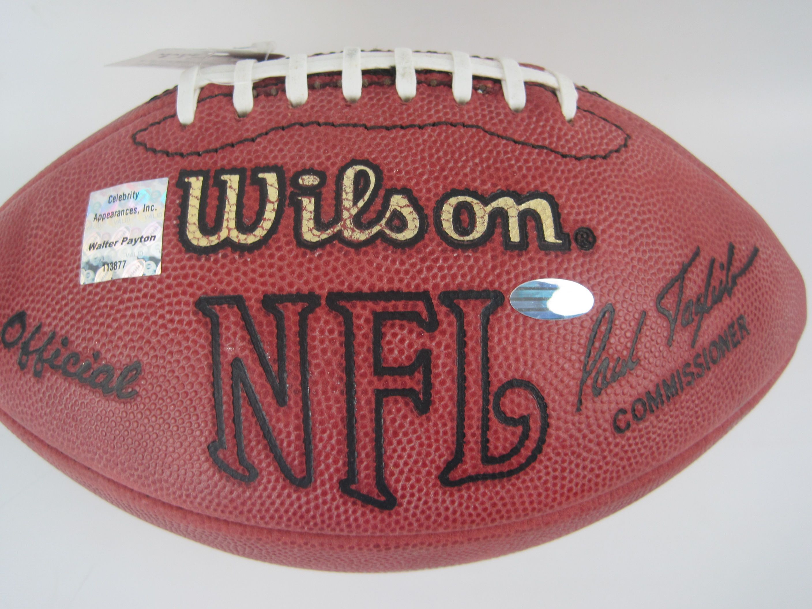 Sold at Auction: WALTER PAYTON SIGNED FOOTBALL IN DISPLAY CASE