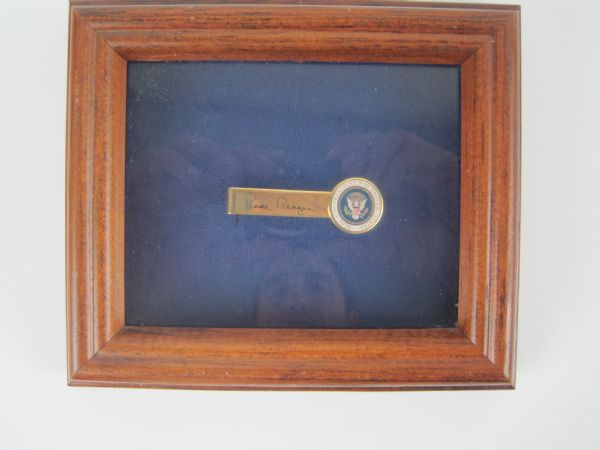 Ronald Reagan Presidential Tie Clip Framed 