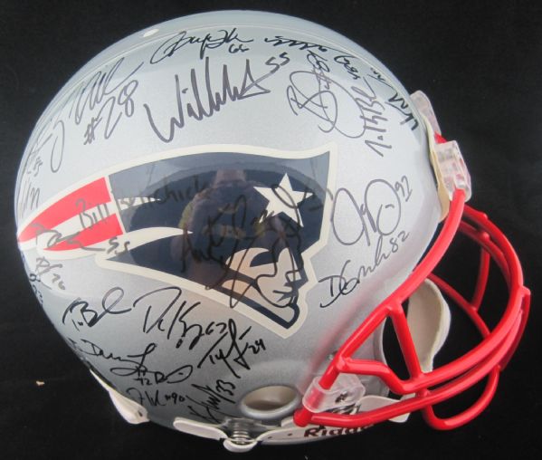 New England Patriots 2004 Super Bowl Championship Team Signed Helmet w/45 Signatures