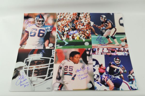 New York Giants Lot of 6 Autographed Photos