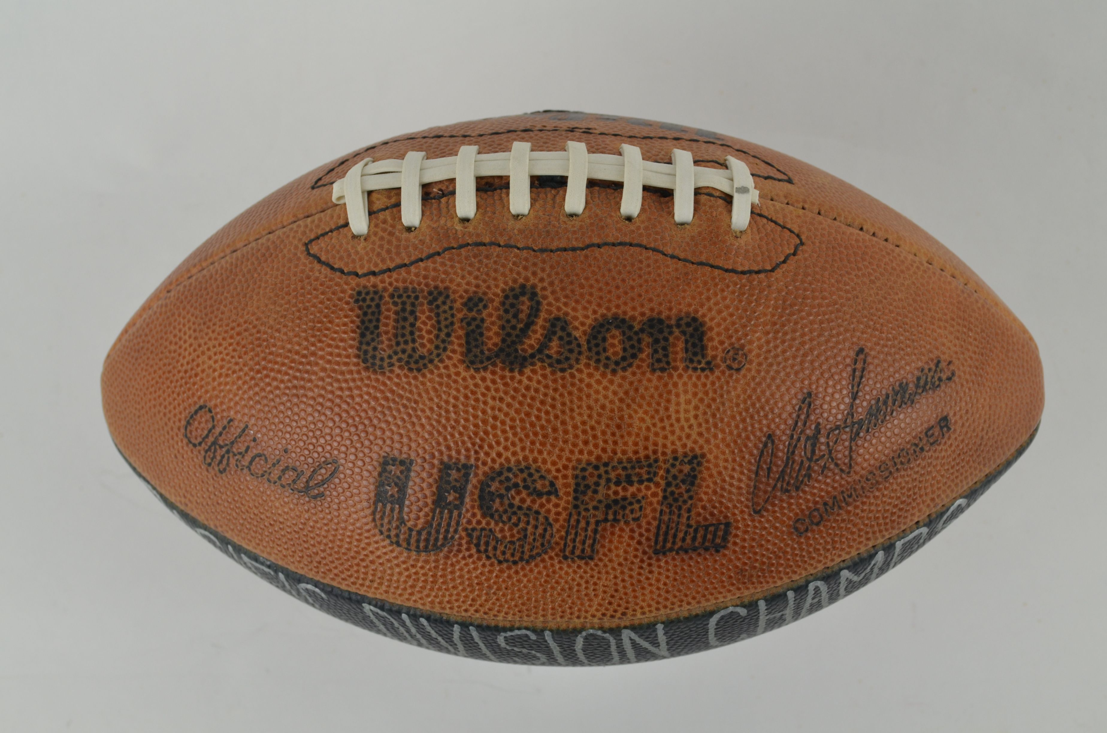 Lot Detail - Sid Gillman USFL LA Express Game Ball w/Steve Young Autograph