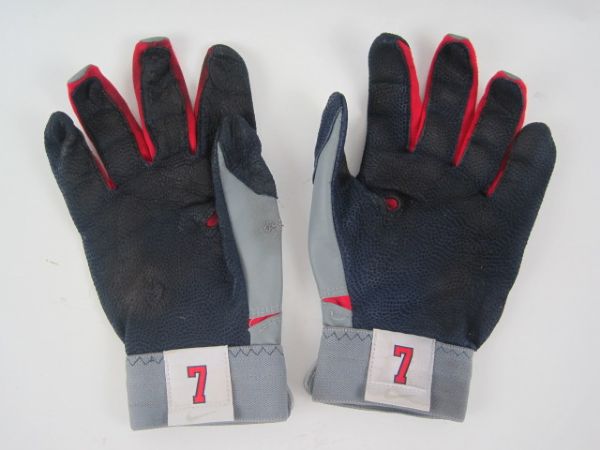 Joe Mauer Minnesota Twins Professional Model Batting Gloves w/Heavy Use 