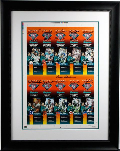 Miami Dolphins 1994 Legends Signed & Framed Uncut Ticket Sheet