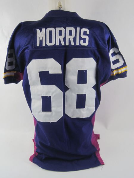 Mike Morris 1994 Minnesota Vikings Professional Model Rookie Jersey w/Heavy Use